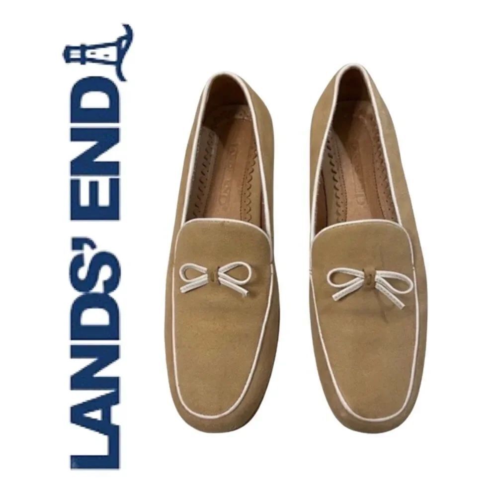 Landâs End Womenâs Suede/Leather Loafers âą Sizeâ7ââąâNWT